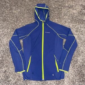 Columbia Omni-Shield Advanced Repellency Rain Jacket Women’s Small Blue Green